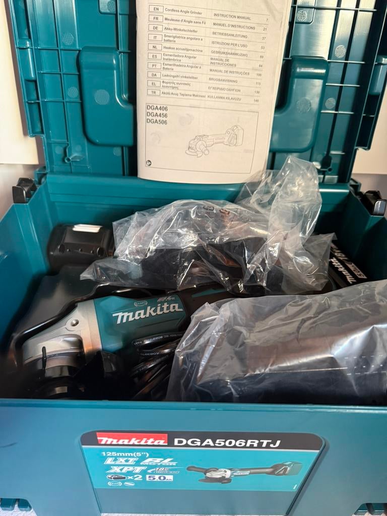 Nieuwe originele makita slijpmolen set dga506RTJ, Ophalen of Verzenden, Nieuw