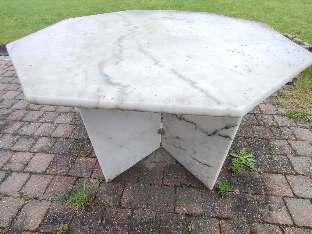 Marmeren tafel, Tuin en Terras, Ophalen, Gebruikt, Overige materialen