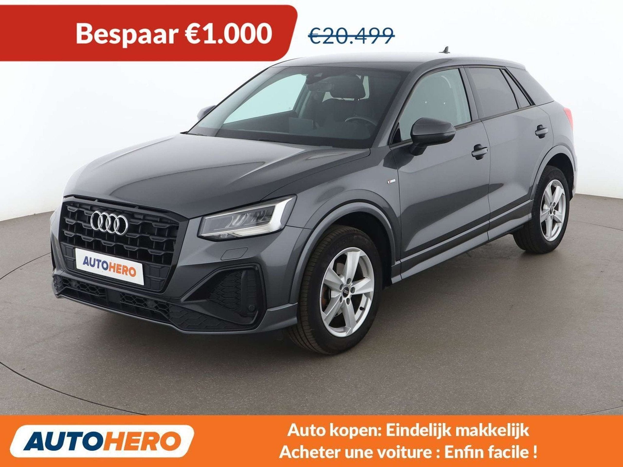 Audi Q2 35 TFSI S line (année de construction 2021), Autos, Volant multifonction, Argent ou Gris, 139 g/km, Autres carburants