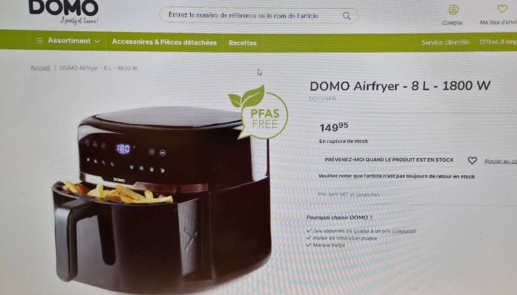 DOMO AIRFRYER 8L neuf, Ophalen, Nieuw, Hete lucht, Vrijstaand