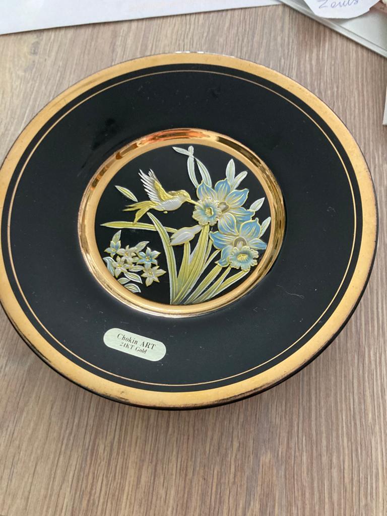 Prachtig vintage Chokin ART bord 24 kt goud, perfecte staat, Verzamelen, Ophalen of Verzenden, Zo goed als nieuw