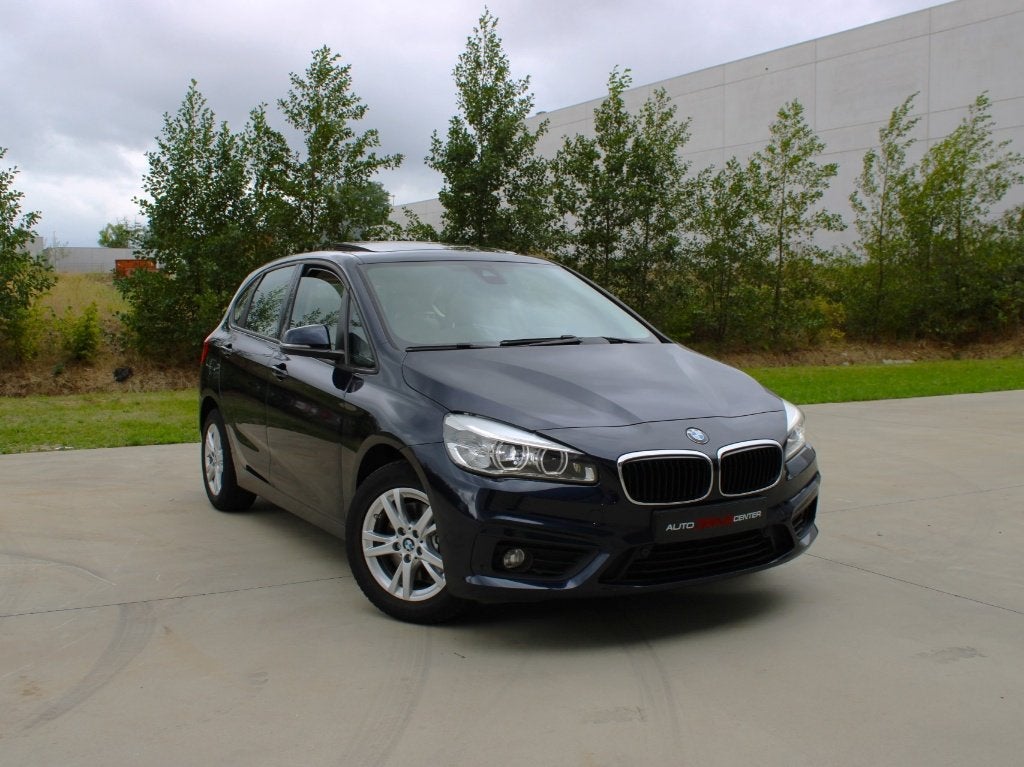 ✅Bmw 218i Active Tourer F45 * Pano open dak * Led koplampen, Dealer onderhouden, Monovolume, Blauw, 5 deurs