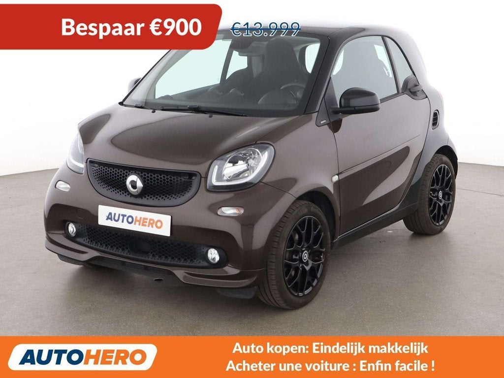Smart Fortwo 0.9 Turbo Basis passion (bj 2019, automaat), Auto's, Automaat, 898 cc, Gebruikt, Bruin