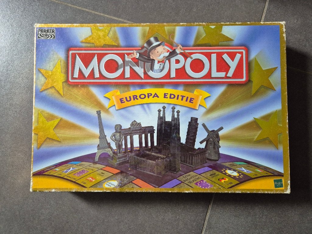 Monopoly Europa Editie, Drie of vier spelers, Ophalen, Gebruikt, Parker