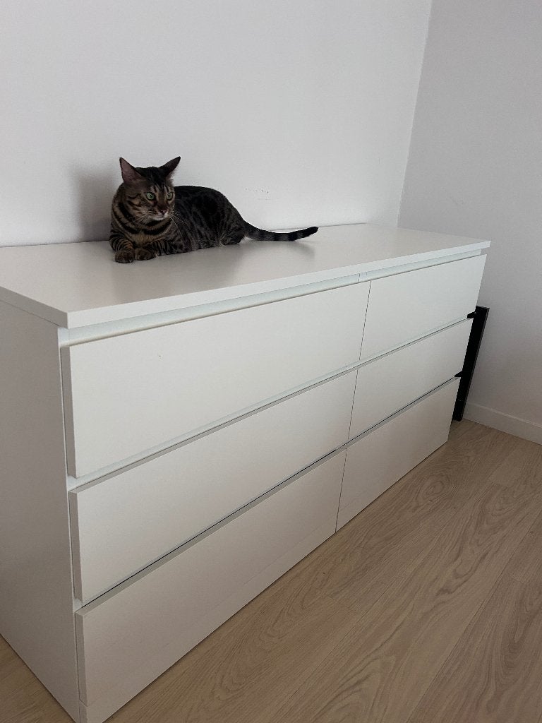 IKEA Kullen: Ladekast met 6 lades, wit, 140x40x72 cm, Maison & Meubles, Armoires | Commodes, Comme neuf, Moins de 100 cm, 100 à 150 cm