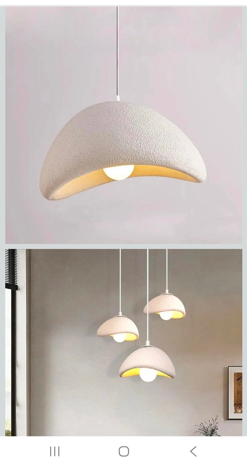 Deux Luminaire suspendu, Enlèvement