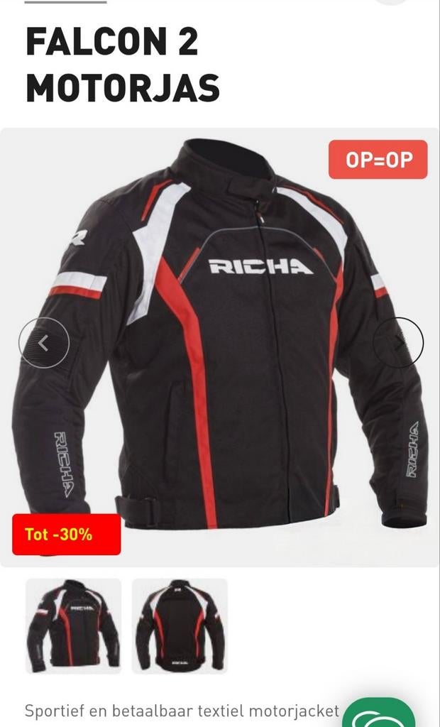 Richa Falcon 2 motorjas 4xxl, Motoren, Jas | textiel, Dames, Ophalen of Verzenden, Nieuw zonder kaartje