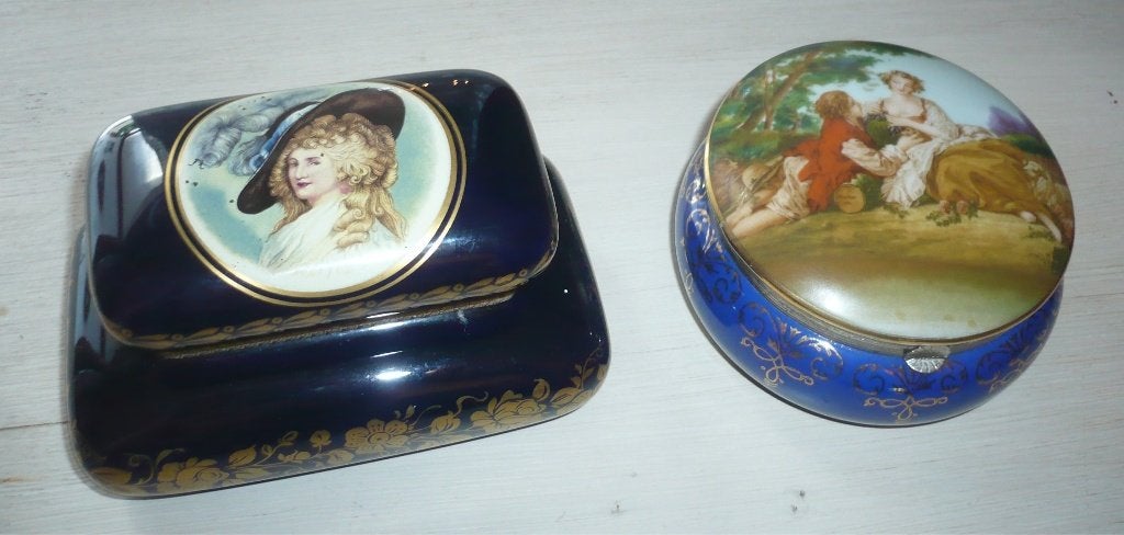 2 boîtes à bijoux en porcelaine de Limoges en parfait état, Antiquités & Art, Enlèvement ou Envoi