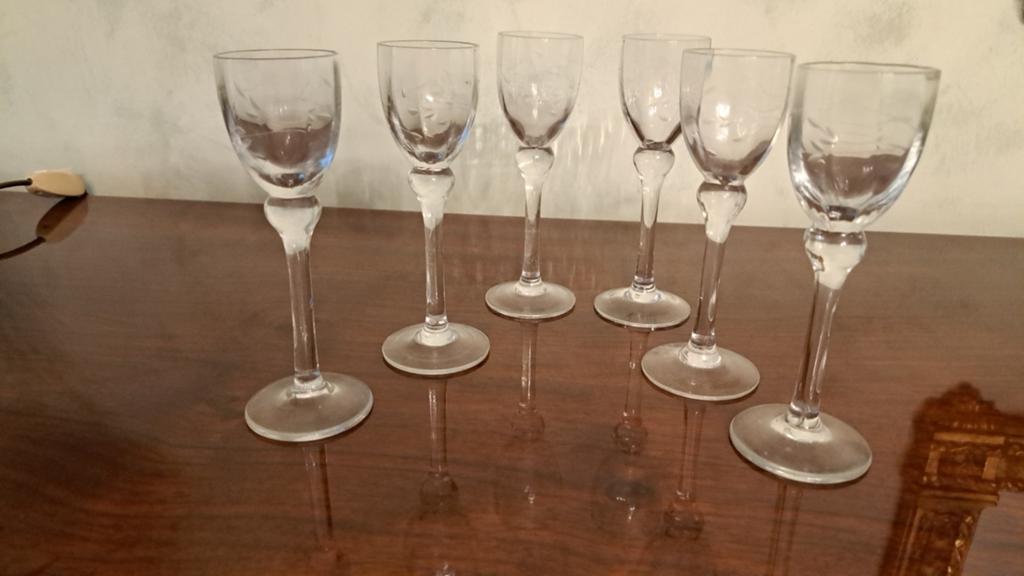 Glas glazen met kleine tekening, Antiek en Kunst, Ophalen