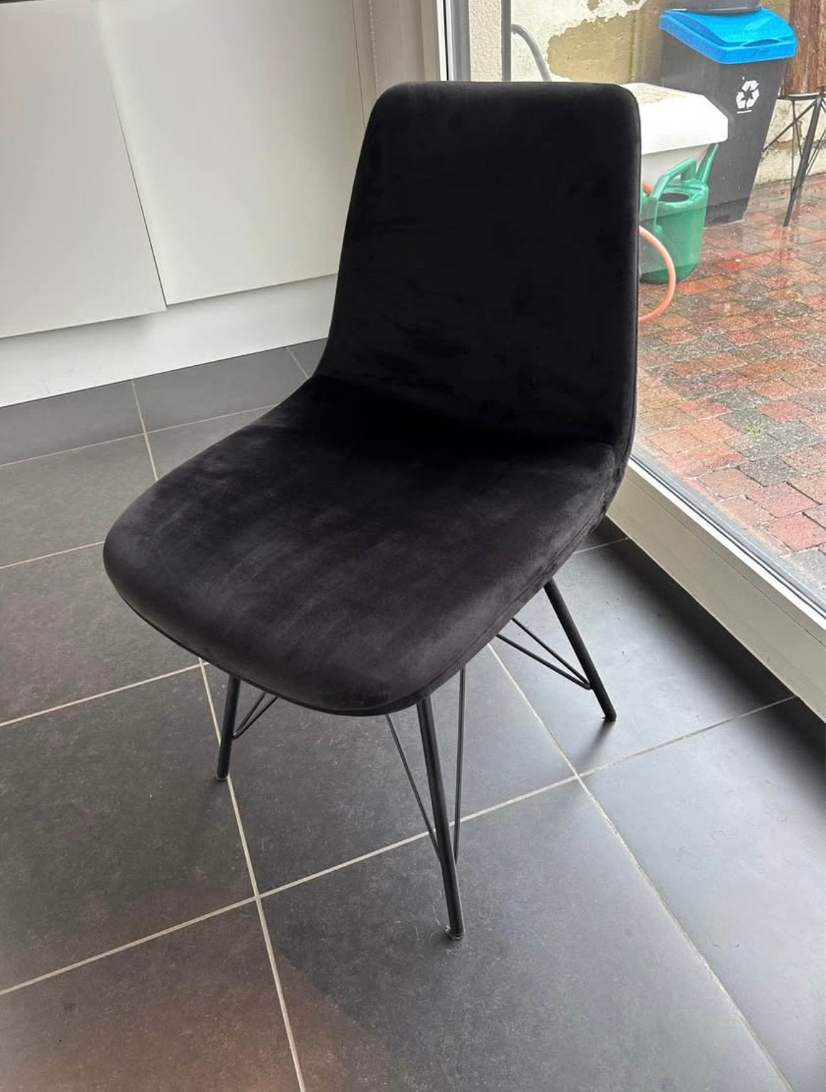 4 eettafel stoelen, Huis en Inrichting, Ophalen, Gebruikt, Zwart, Vier