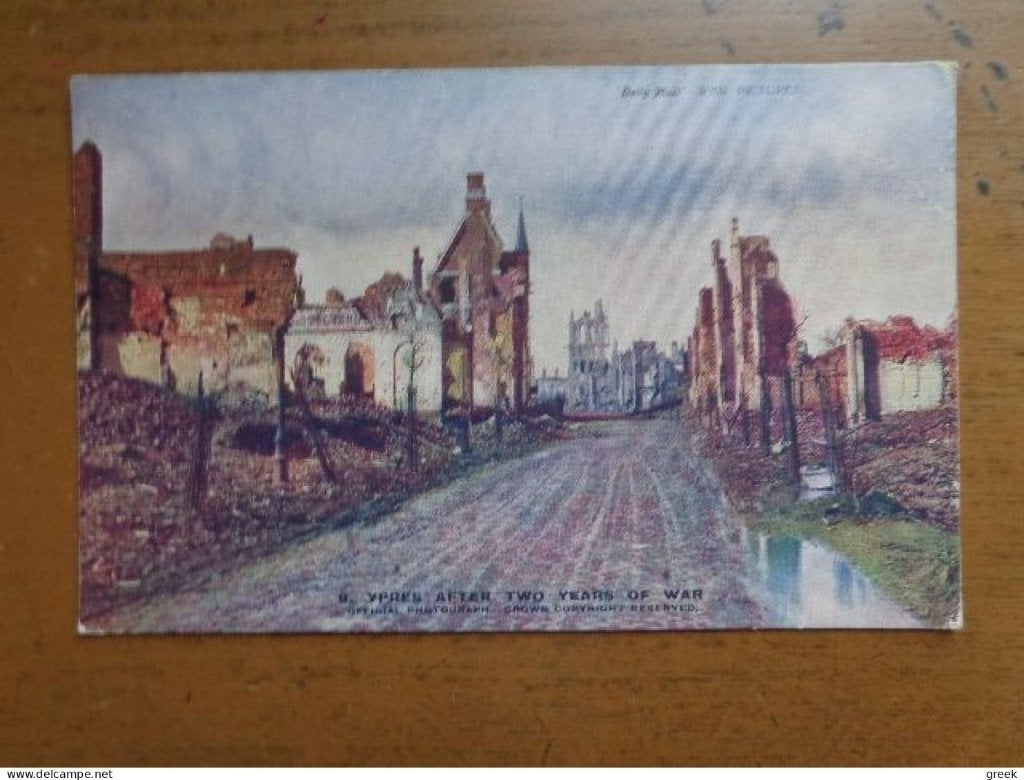 Postkaart Ieper, Na twee jaar oorlog, Verzamelen, Ophalen of Verzenden, 1920 tot 1940, Gelopen, West-Vlaanderen
