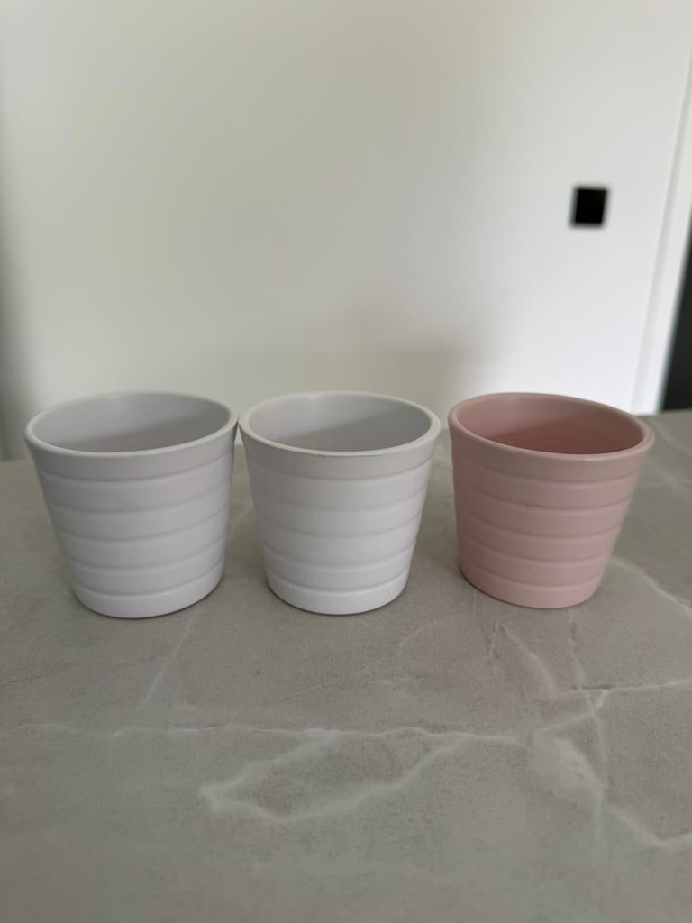 3 kleine bloempotjes, Tuin en Terras, Bloempotten, Ophalen, Nieuw, Binnen