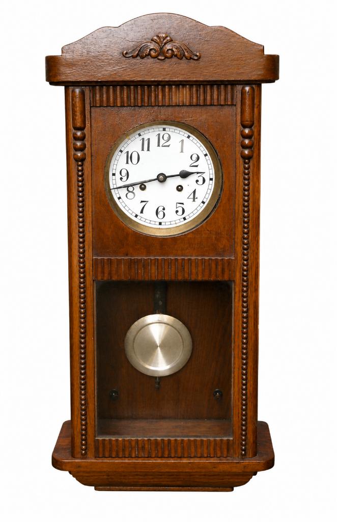 Oude houten wandklok met slinger, Ophalen of Verzenden