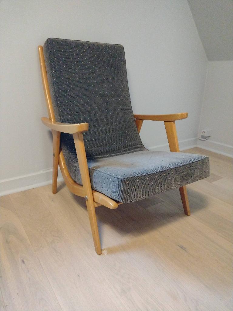 2 mid-century modern 50s 60s design zetels naar Rob Perry, 75 à 100 cm, Moins de 150 cm, Enlèvement, Mid century vintage deens scandinavisch retro