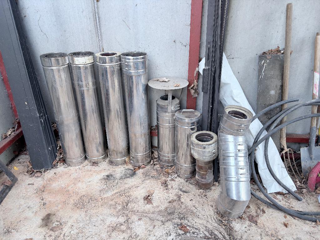 Conduit cheminée inox + sortie toiture (lot), Enlèvement, Utilisé, Extracteur
