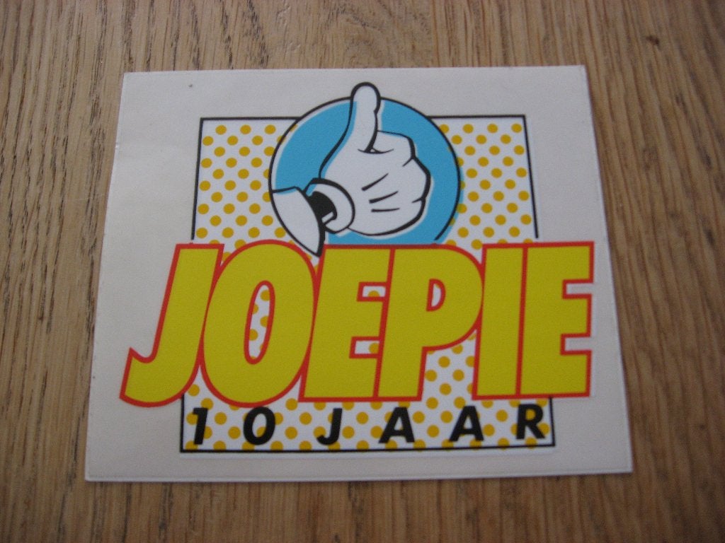 Sticker Joepie 10 jaar 10 x 8,5 cm, Verzamelen, Ophalen of Verzenden, Nieuw, Overige typen