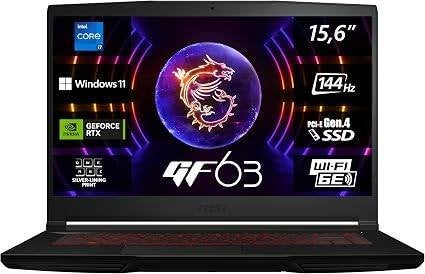 MSI Cyborg 15 A12V i7-12650H RTX 4060 16GB RAM Gaming Laptop, Neuf, Msi, Intel Core i7 processor, 512 GB