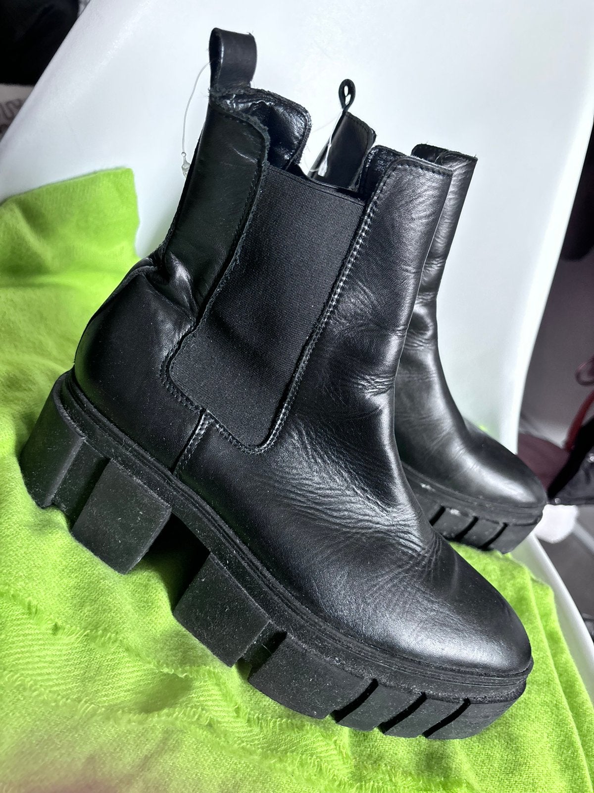 leren laarzen, Zwart, Boots, Ophalen of Verzenden, Zo goed als nieuw
