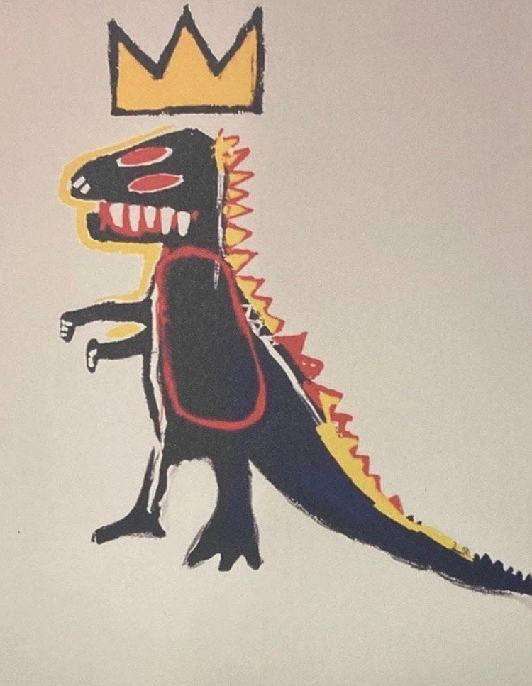 Jean Michel Basquiat : lithographie vendue encadrée, Antiquités & Art, Enlèvement ou Envoi