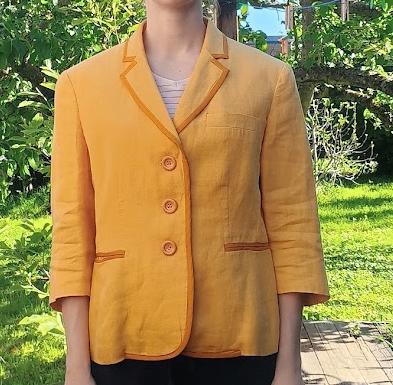 linnen blazer Moschino, Kleding | Dames, Geel, Maat 42/44 (L), Jasje, Gedragen