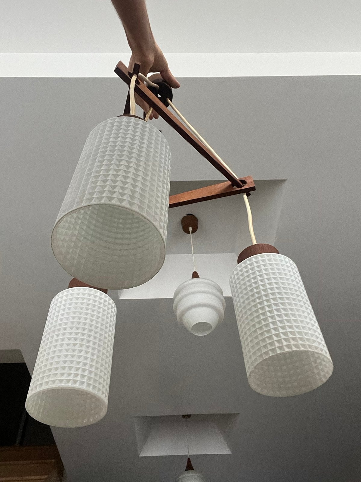 Vintage Scandinavische lamp uit de jaren 60, Huis en Inrichting, Ophalen of Verzenden, Zo goed als nieuw, Glas