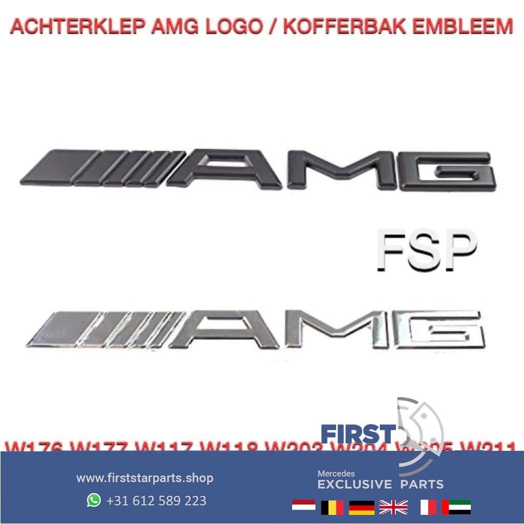 AMG LOGO KOFFERBAK EMBLEEM ACHTERKLEP BADGE Mercedes A C CLA, Gebruikt, -, Ophalen of Verzenden, Achter