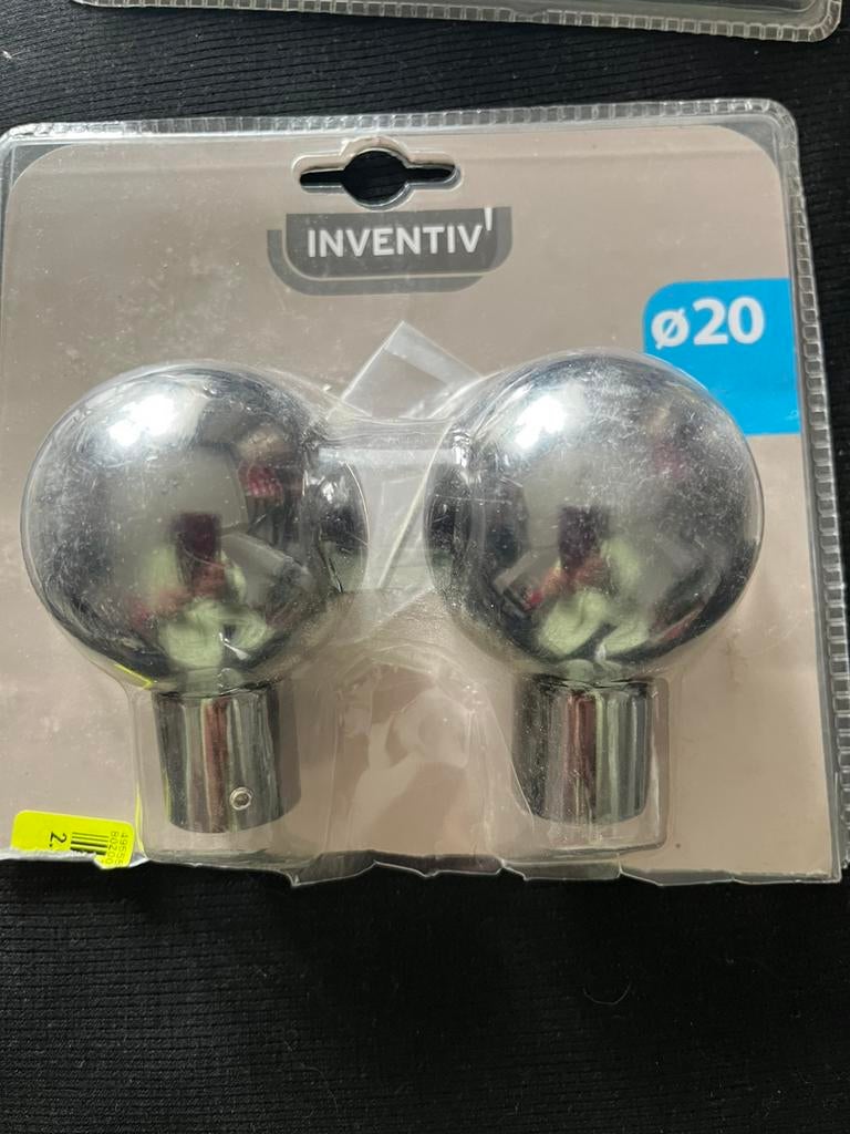3 paires de boules pour tringles tentures/rideaux, Enlèvement, Neuf