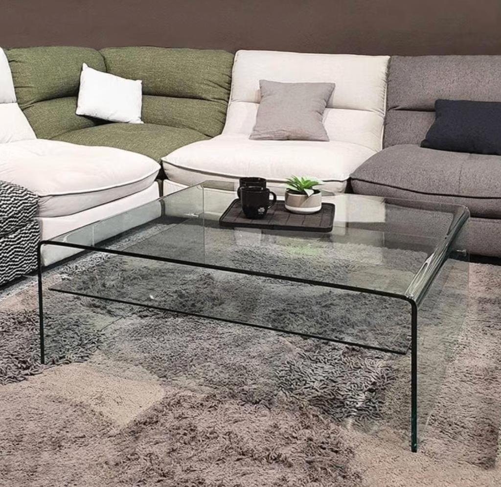 Table basse en verre trempé avec étagère vitrée (neuve), Maison & Meubles, Tables | Tables d'appoint, Neuf, Moins de 55 cm, Carré