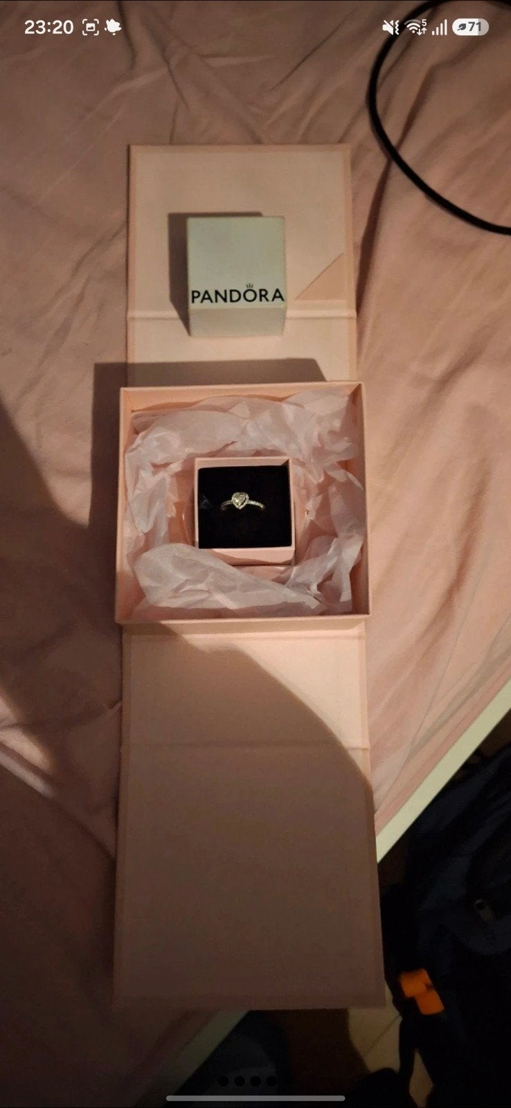 Bague originale Pandora Sparkling Heart en taille 54., Bijoux, Sacs & Beauté, Bagues, Utilisé, Femme, 20 ou plus grands, Argent