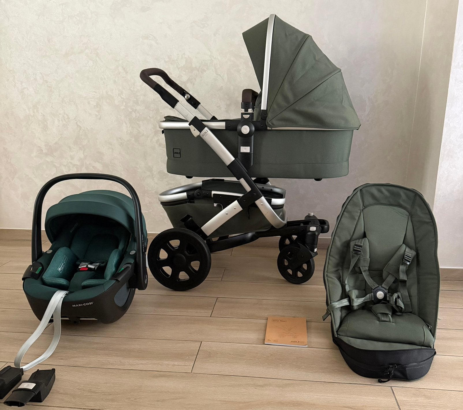 Joolz Geo 2 Marvellous Green 3-in-1 Compleet Set, Kinderen en Baby's, Kinderwagen, Babygeluk, Ophalen of Verzenden, Zo goed als nieuw