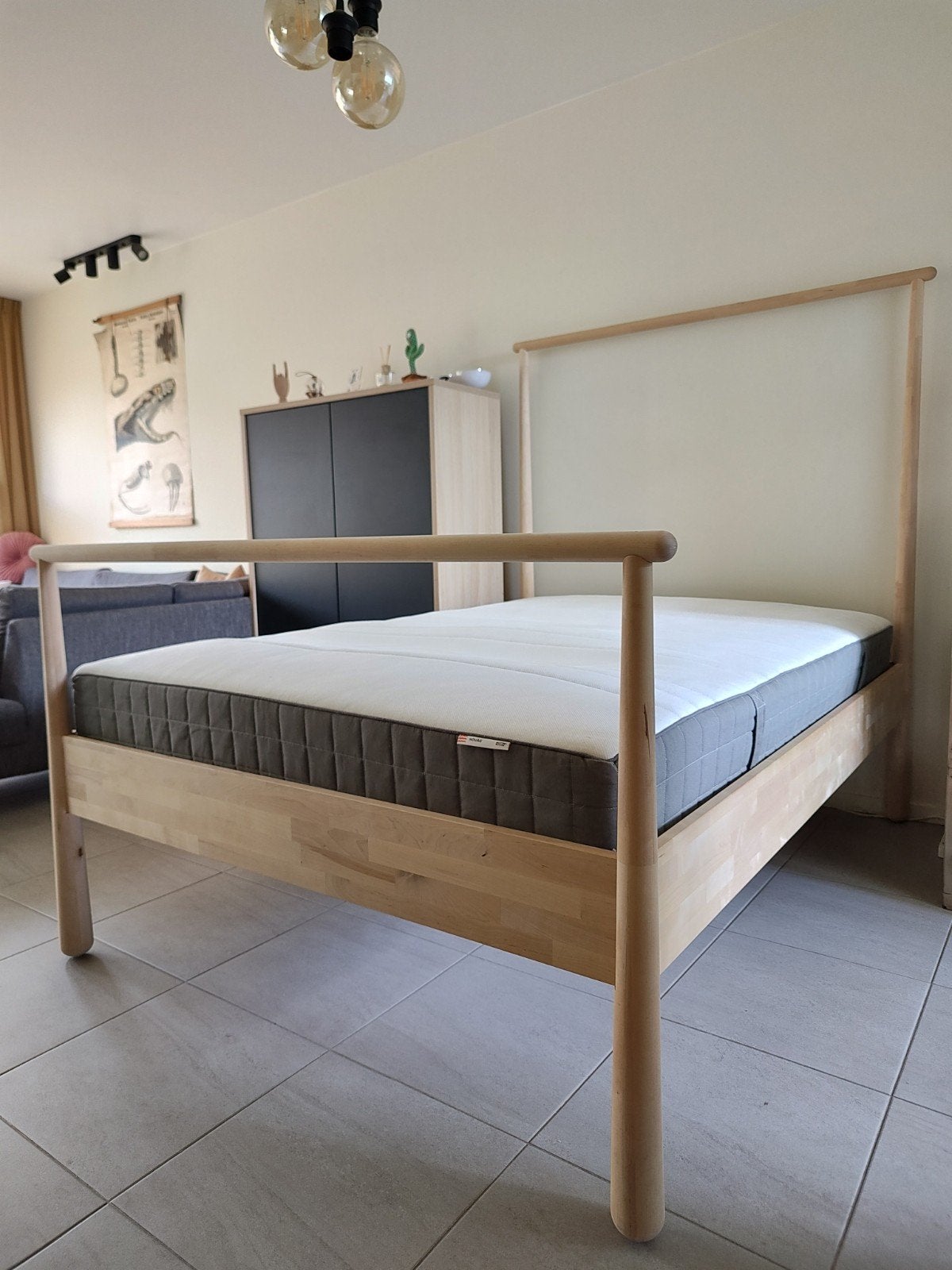 Complete bedset: IKEA Gjöra frame + matras + Lattenbodem, Ophalen, Verstelbaar, 140 cm, Zo goed als nieuw