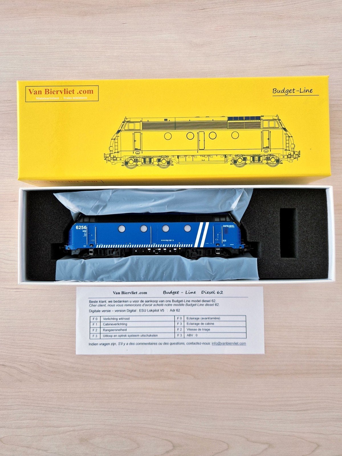 Van Biervliet, Diesel 6256 Infrabel, MFX audio numérique AC, Hobby & Loisirs créatifs, Trains miniatures | HO, Autres marques