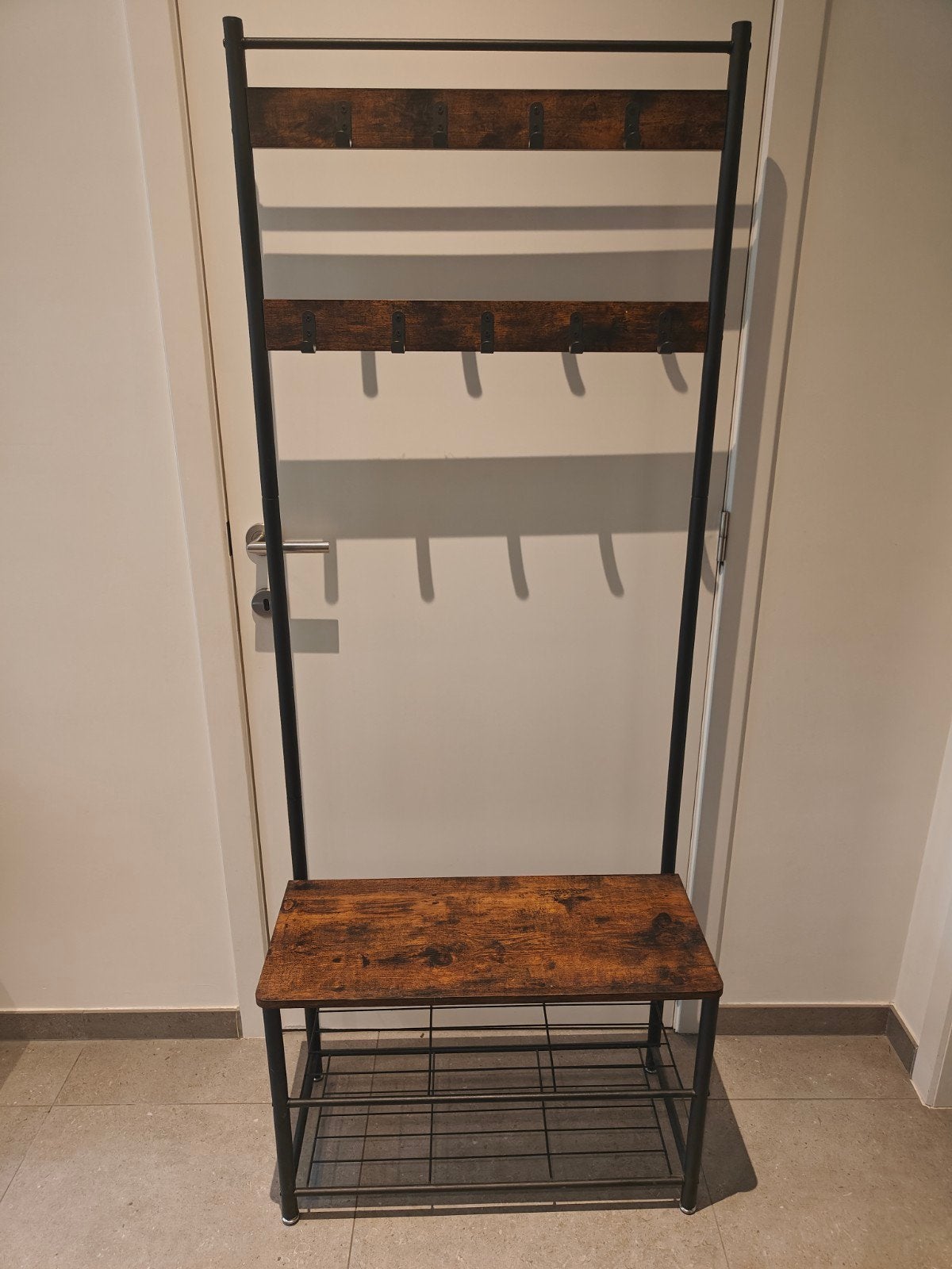 Kapstok Schoenenrek 177x70x30 metaal + houtlook, Huis en Inrichting, Ophalen, Metaal