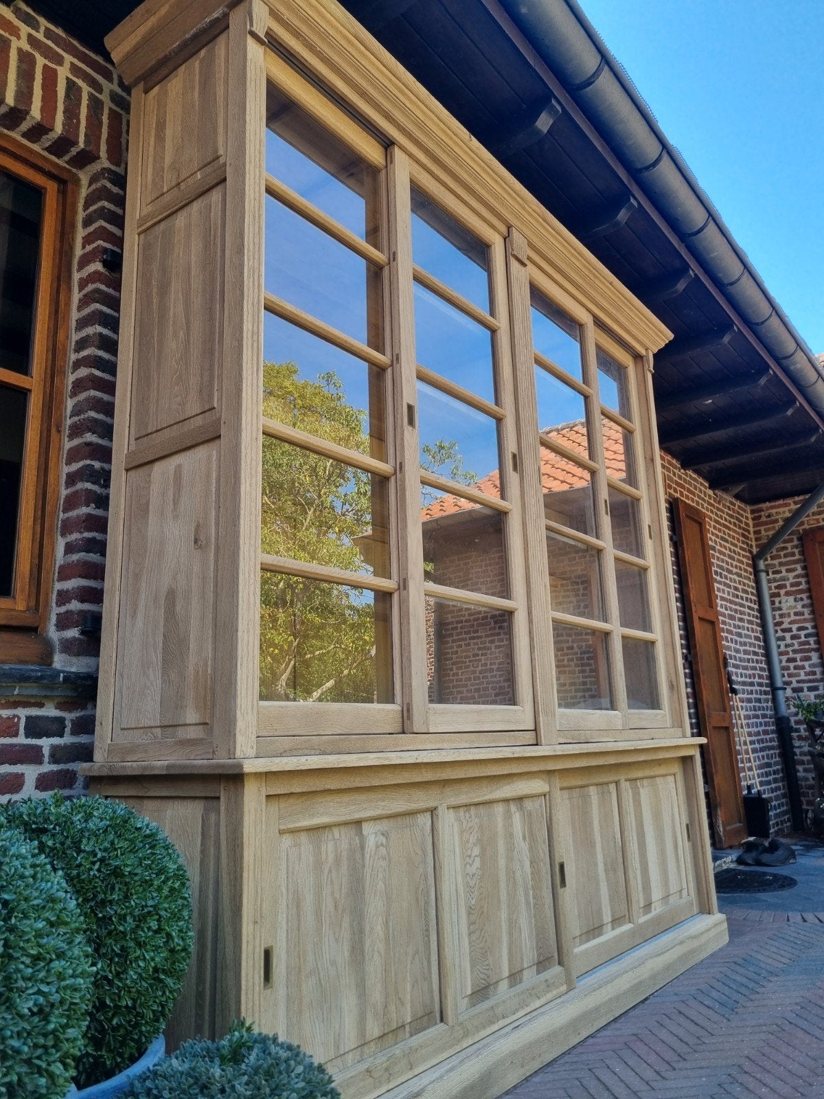 Eiken buffetkast/vitrinekast ART:174/26