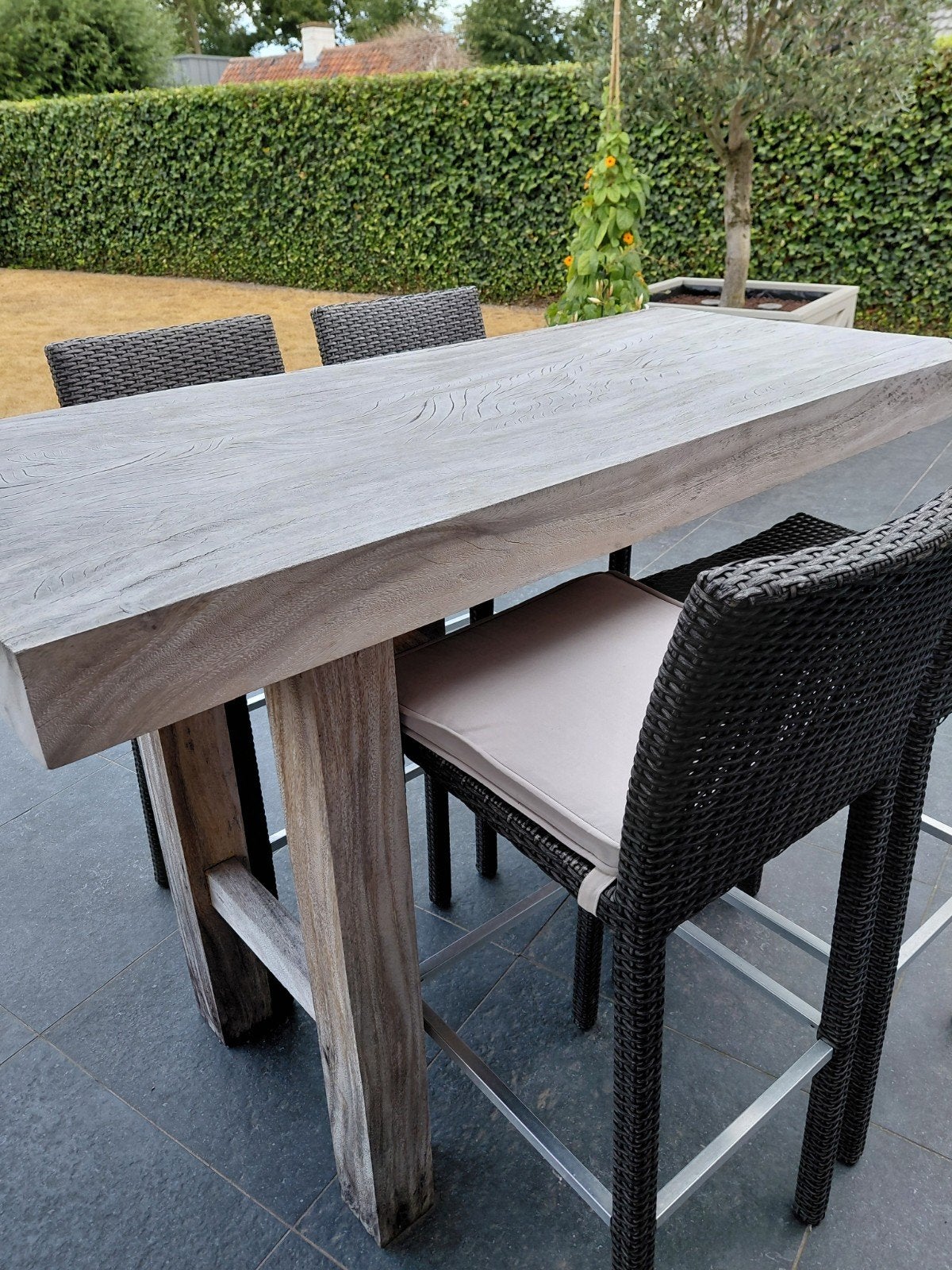 Bartafel (1.50 op 70) teak, Tuin en Terras, Ophalen