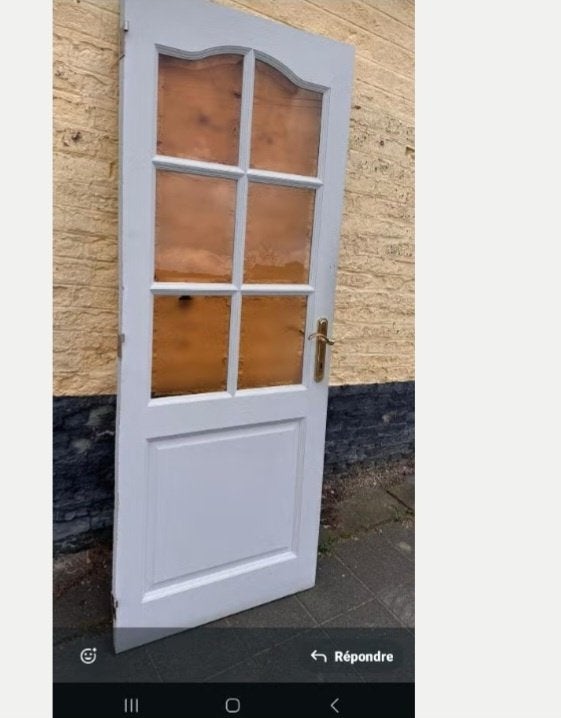 Prix  75 euro ,Porte  intérieure en bois massif vitré83x200c, Enlèvement, Bois