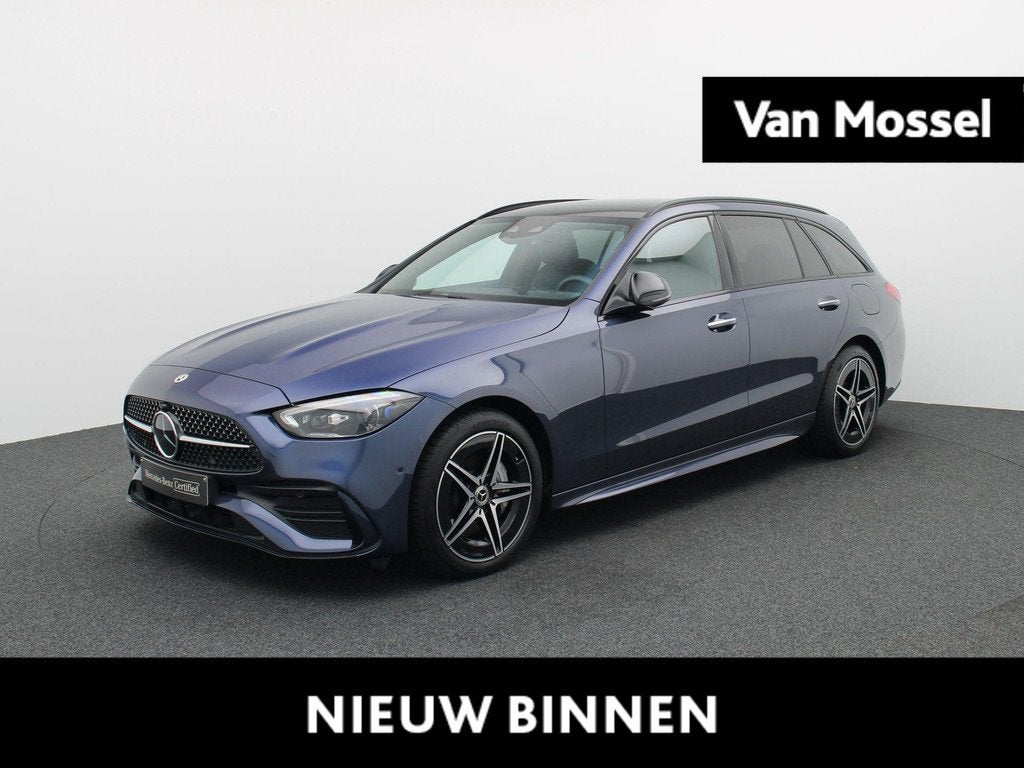 Mercedes-Benz C 300 de 4MATIC Break AMG Line + LEDER + PANO, Automaat, 197 pk, 145 kW, Gebruikt