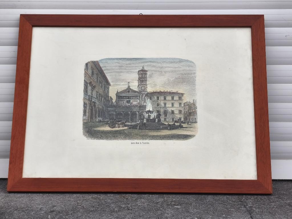 gravure sainte marie du transtevere par felix benoist del, Enlèvement ou Envoi, Gravure