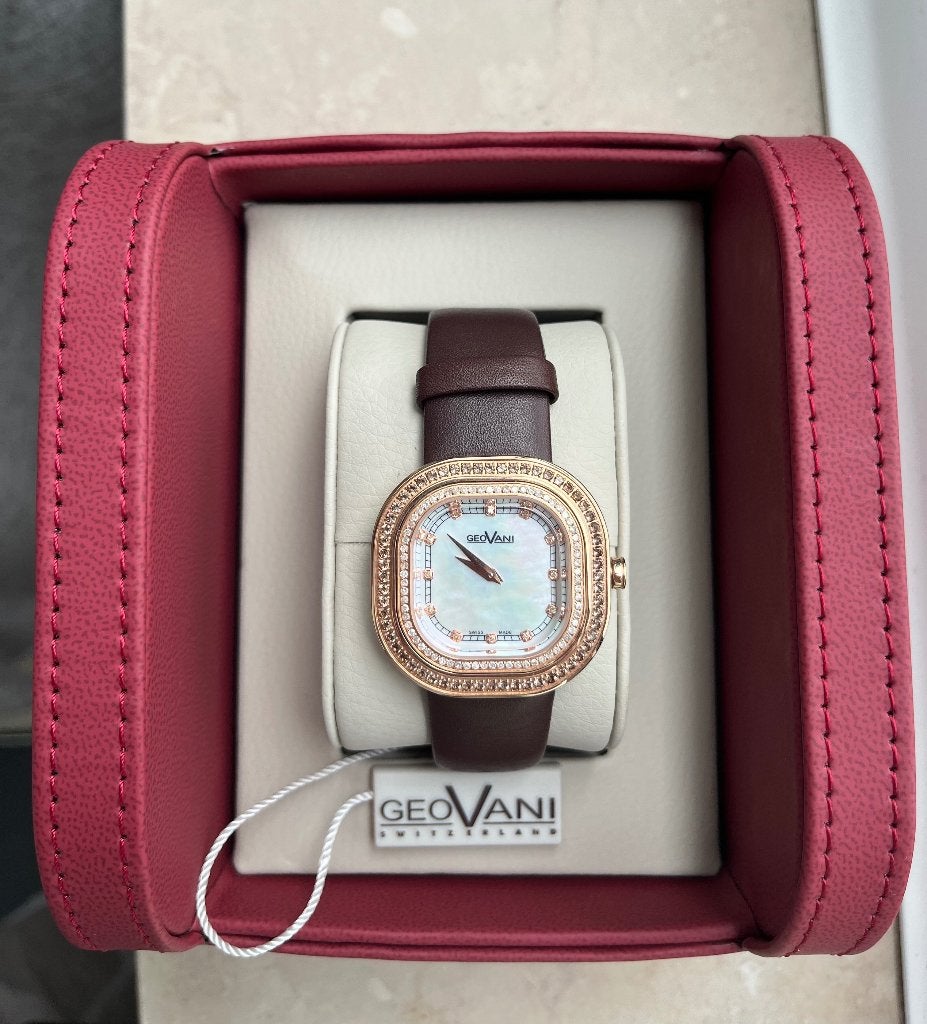 Geovani Diamond Watch, Bijoux, Sacs & Beauté, Montres | Hommes, Rolex, Enlèvement ou Envoi, Cuir, Autres matériaux