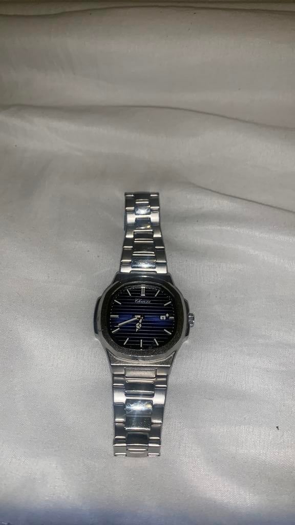 Montre Chenxi argenté/bleu marine, Enlèvement ou Envoi, Argent, Montre-bracelet, Autres marques