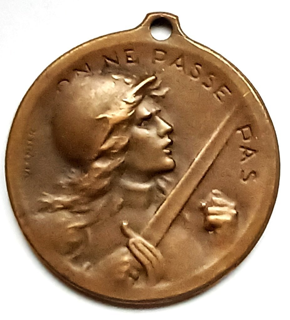 medaille brons Vernier Verdun 1916 on ne passe pas, Ophalen of Verzenden, Brons