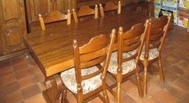 Table + 6 chaises en chêne massif, Maison & Meubles, Tables | Tables à manger, 150 à 200 cm, Cinq personnes ou plus, Contemporain