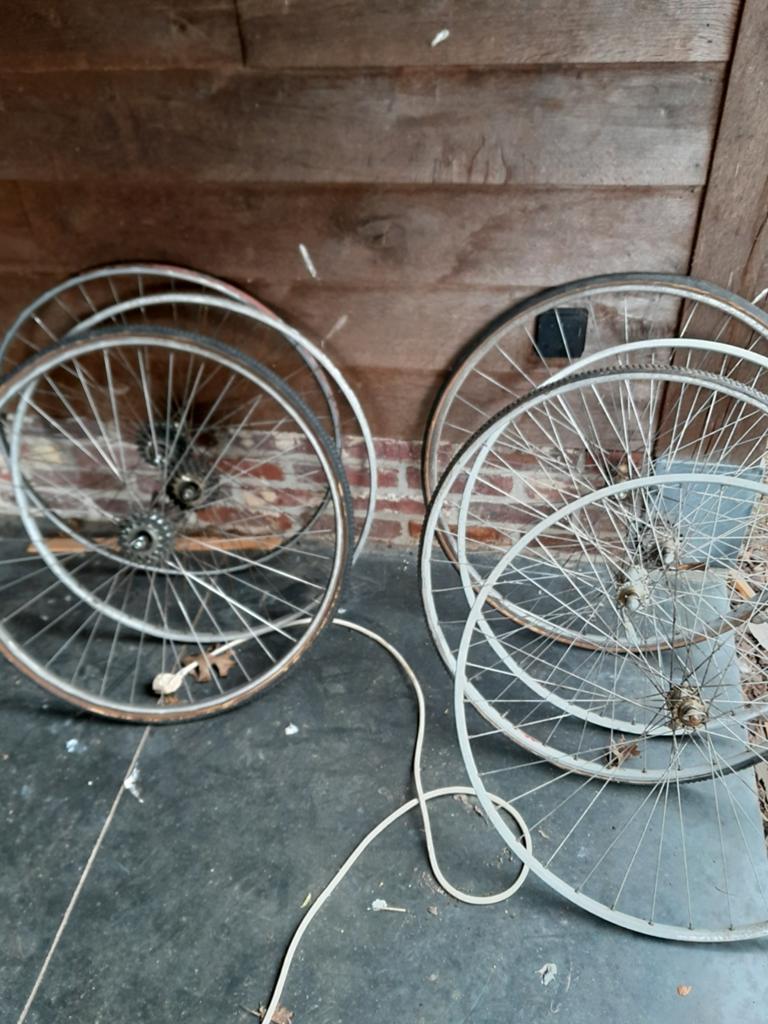 Oude tubbewielen pion 6 spied, Ophalen of Verzenden