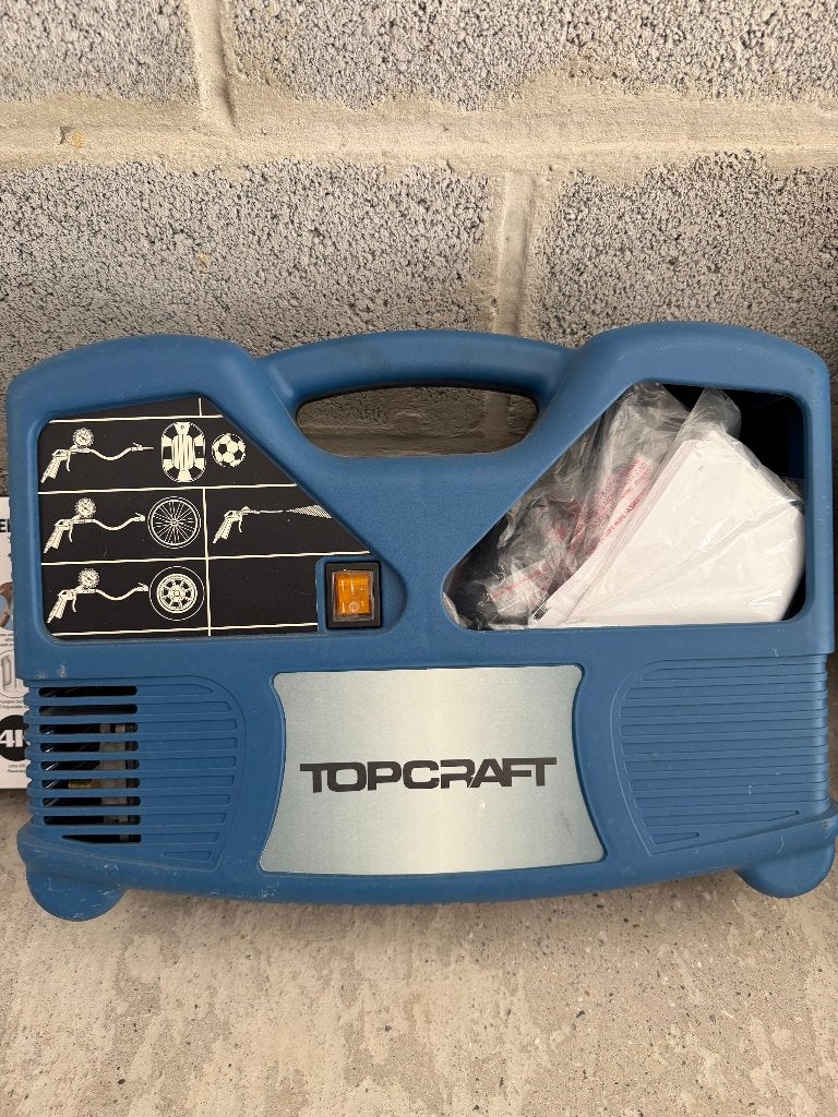 Compresseur portable topCraft, Bricolage & Construction, Compresseurs, Moins de 25 litres, Comme neuf, Enlèvement, 6 à 10 bars