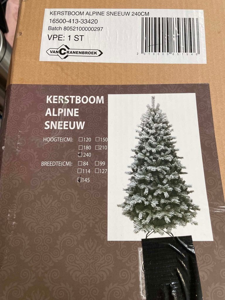 Kunstkerstboom Alpine Sneeuw 240 cm, Ophalen, Zo goed als nieuw