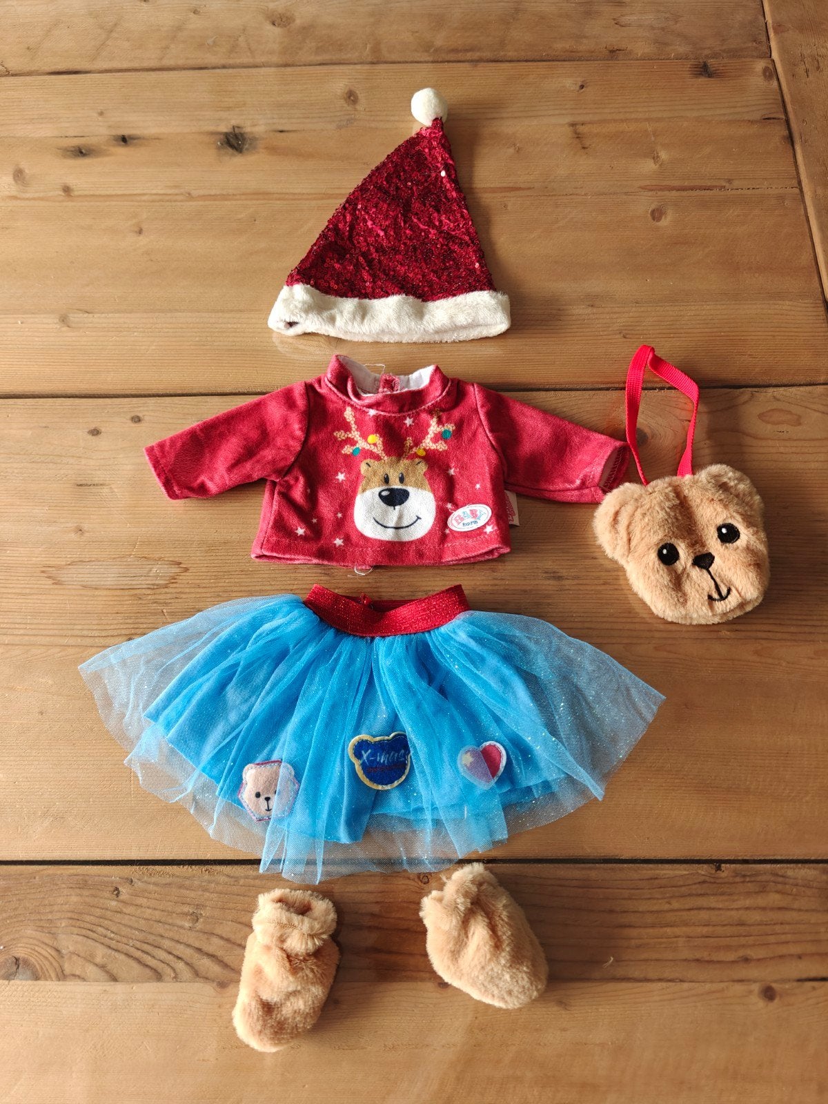 Baby Born kerst outfit voor 40-43cm pop, Ophalen of Verzenden, Gebruikt, Babypop