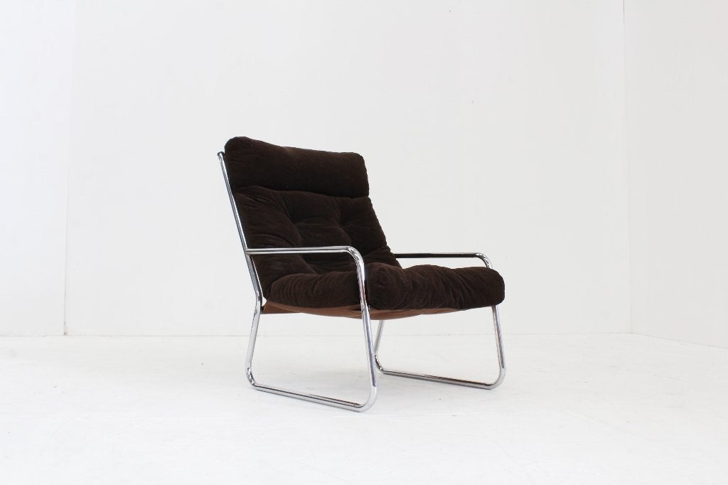 Fauteuil vintage chromé Gillis Lundgren des années 1970, Enlèvement ou Envoi