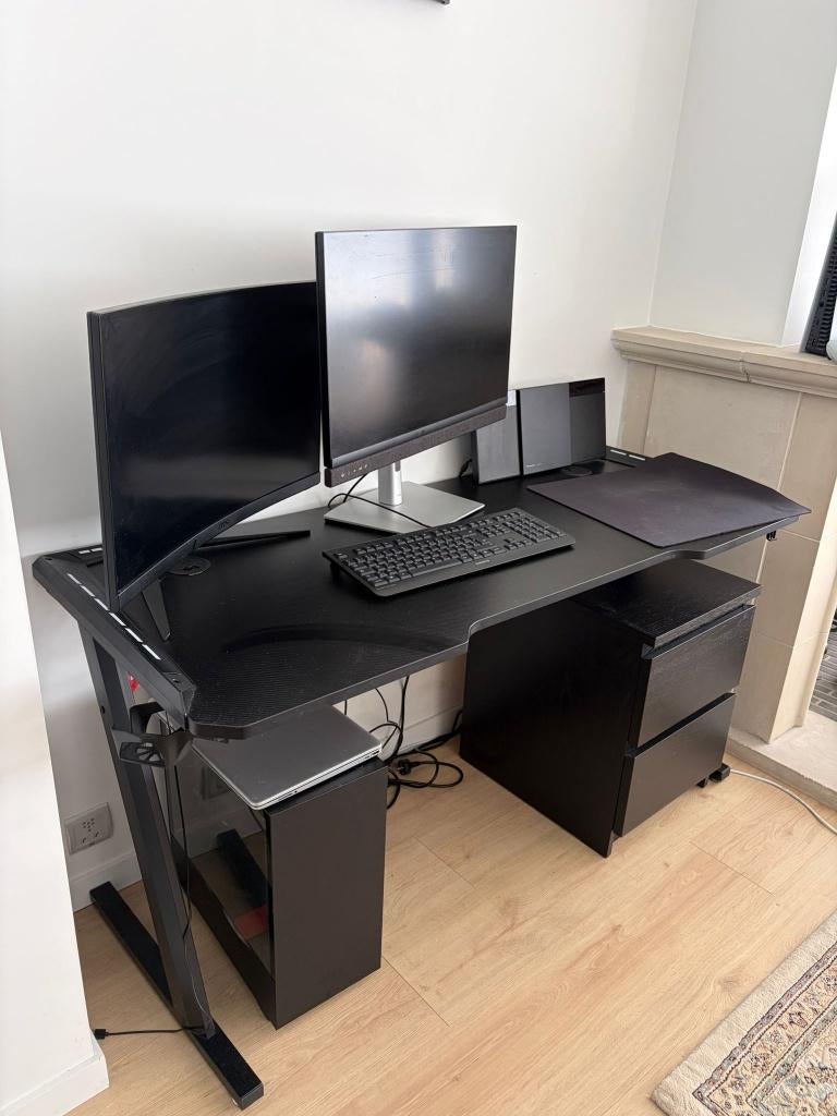 Bureau Gaming, Maison & Meubles, Classique, Comme neuf, Espace de rangement, Autres marques