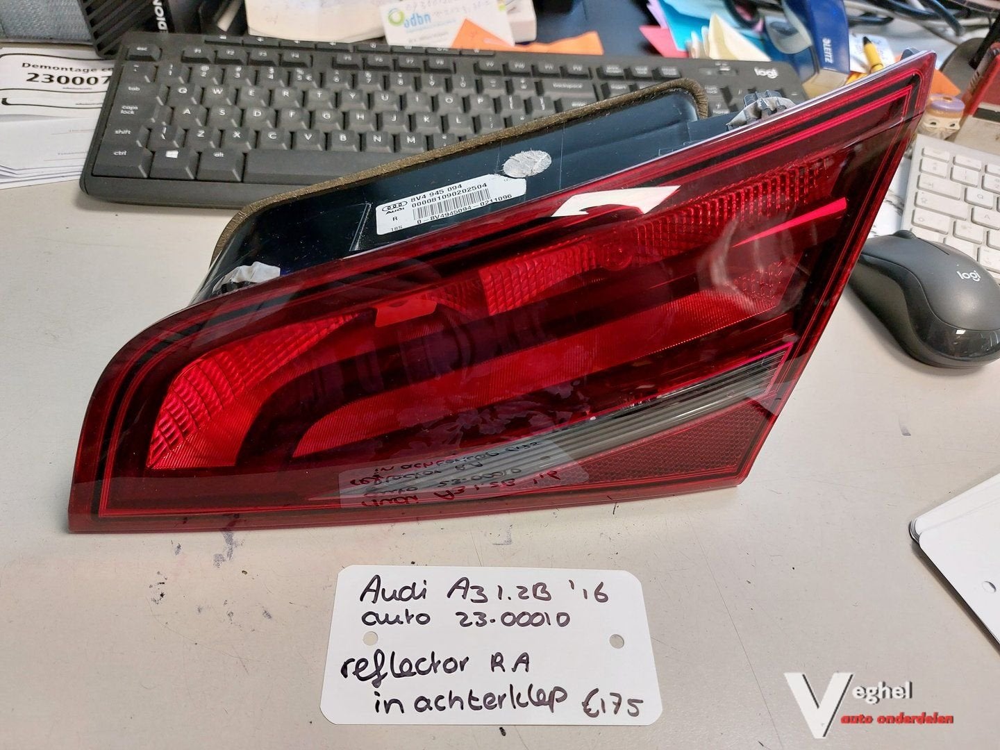 Audi A3 automaat 1.2B achterlicht reflector in achterklep RA, Gebruikt, -, Ophalen of Verzenden, Achter