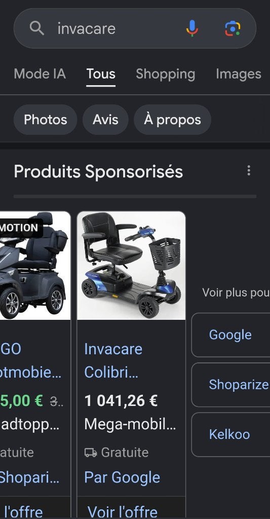Invacare colibri, Diversen, Brommobielen en Scootmobielen, Ophalen, 16 t/m 25 km, 11 t/m 15 km/u, Invacare